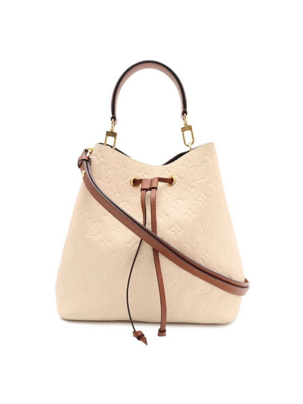 Louis Vuitton Monogram Empreinte Neo Noe Shoulder Bag 2-Way Drawstring Cream